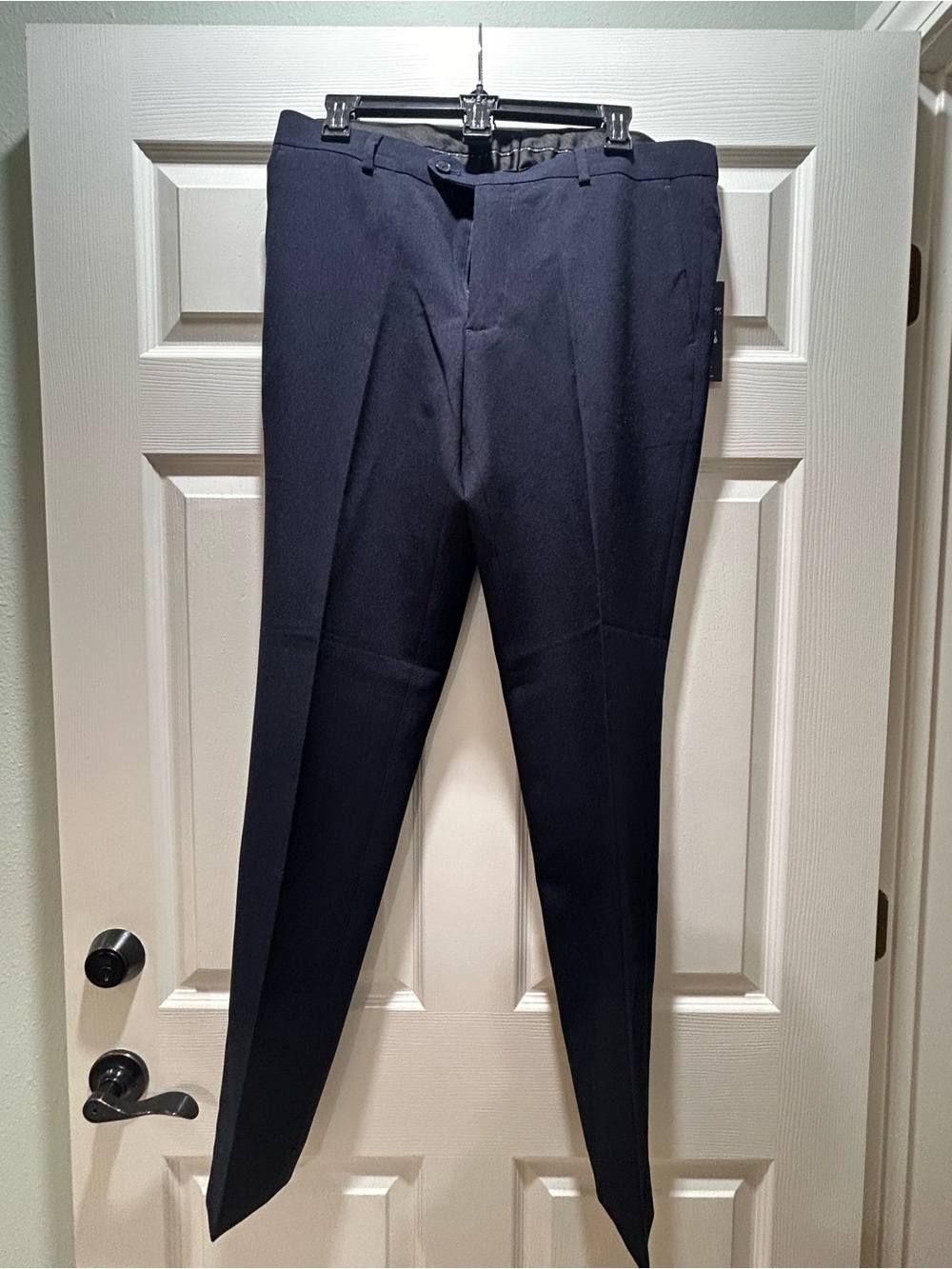 Savile Row Men's Navy Dress Pants - Tailored Formal Trousers